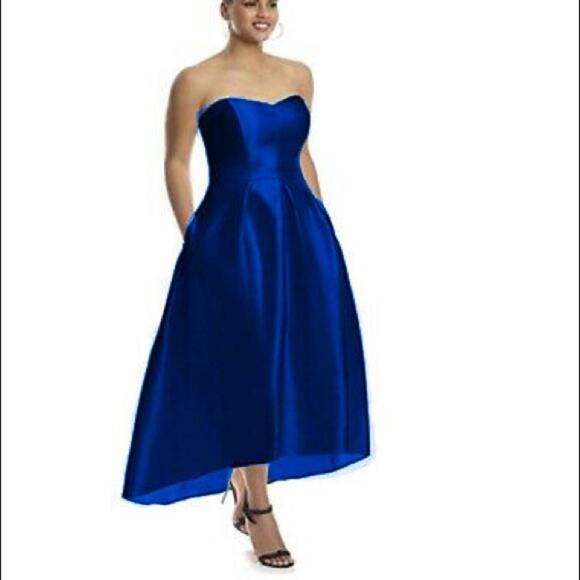 Alfred Sung NEW High Low Ball Gown Blue Size 6